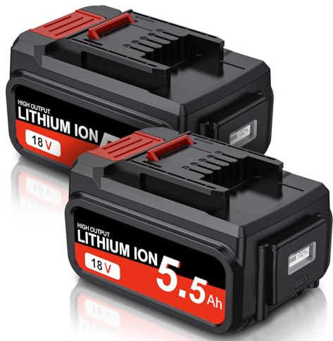 2 Stück 5.5Ah Ersatz akku für Einhel18V Akku für Power X-Change Geräte, Li-Ion 18V mit LED-Leistungsanzeige Kompatibel mit Allen PXC-Geräten