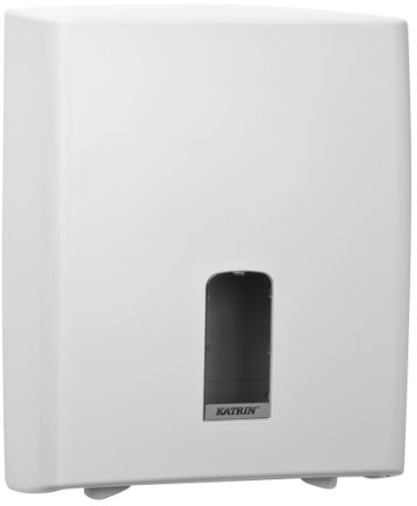 Katrin Handtuchspender M Mini hellgrau für schmale Falthandtücher und Papierhandtücher