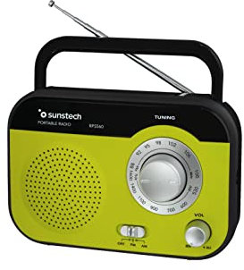 Sunstech RPS560GN - Radio de Sobremesa (AM/FM, 800 mW RMS), Color Verde