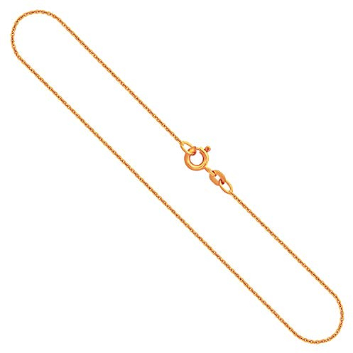 EDELIND Goldkette Damen 585 Echtgold 36 cm - Zarte Ankerkette 1.1 mm Gelbgold für Frauen und Herren - mit stilvoller Geschenkbox
