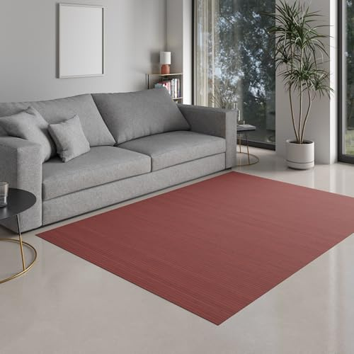 DE-COmmerce Bambusteppich Massive Aurora, 200x250 cm, 17mm gehärtete Stege, massiver Teppich ohne Bordüre, Bambusmatte