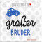 Bügelbild großer Bruder mit Auto Flockfolie Aufbügler Applikationen Bügelsticker für Stoffe Textilien Kinder zum Aufbügeln Flicken
