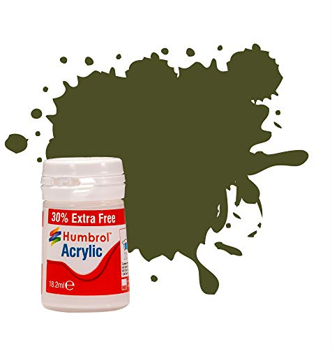 Humbrol AB0155EP 155 Olive Drab Matt-14 ml Acryl plus 30% Farbe