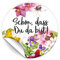 50 Aufkleber SCHÖN, DASS DU DA BIST Etiketten für Gastgeschenke BZW. Mitgebsel bei Hochzeit Taufe Geburtstag Jubiläum Blumen