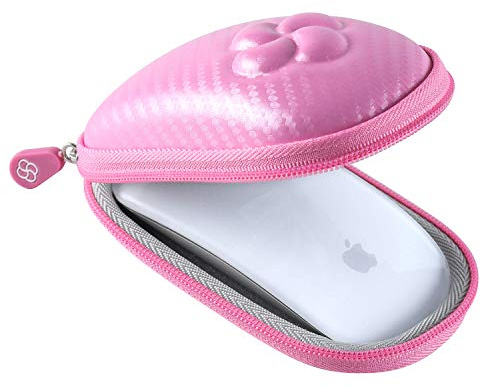 Koonice Eva-Tragetasche für Apple Magic Mouse (I II 2. Gen), inkl. Karabiner rosa Rose Medium