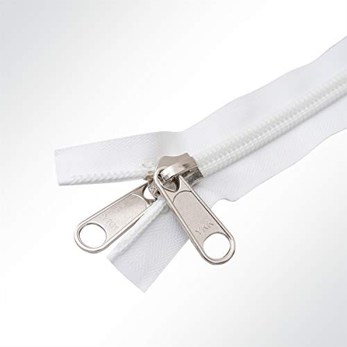 YKK® 10C Reißverschluss Zeltreisser Spiralreißverschluss, Spiral, teilbar, weiß, Länge 175cm