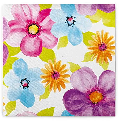 Mank GmbH hochwertige Airlaid Servietten 40 x 40 cm Premium Einweg Serviette stoffähnlich und saugstark perfekt für Events & Partys 50 Stück Luana Frühling Blumen Floral