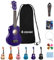 Donner Ukulele Soprano per Principiante Adulto Ukulele Kit da 21 Pollici con Custodia Tracolla Corde Accordatore Plettri Colore Viola