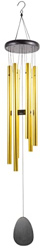 CIM Klangspiel - Melody 100cm Traditional Gold - Windspiel Gesamtlänge: 100cm - inkl. S-Haken Aufhängung - wetterfeste Dekoration