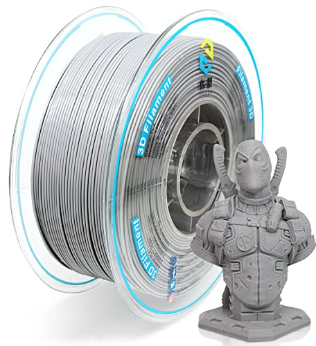 YOUSU Grau PLA Filament 1.75mm 1kg,3D Drucker Filament Maßgenauigkeit +/- 0.03mm,Glatter Druck Passend für die Meisten Drucker