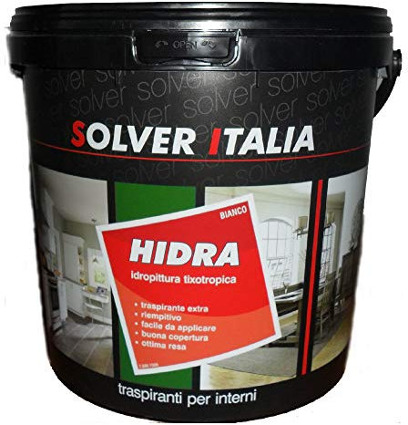 BricoQui PITTURA BIANCA PER INTERNI 5 LT MURALE IDROPITTURA TRASPIRANTE BUONA COPERTURA OTTIMA RESA