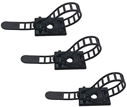 25 Pieces Adhesive Cable Clips with Screw Mount - Adjustable Nylon Cable Ties for Wire Management - Reusable Zip Ties for Organising Cables and Wires - Durable Cable Management for Home and Office