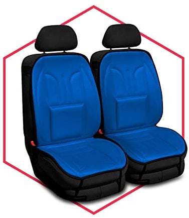 Saferide Autositzbezüge Universal Sitzauflage Autositzmatte Auto Sitzbezüge kompatibel mit Kia Carens Polyester Autoschonbezüge Blau Vorne 1+1