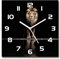 Tulup Glasuhr - 30x30cm - weißen Zeigern - Wanduhr Wandkunst Bild Gehärtetem Glas Uhr Echtglas Küche Wohnzimmer - Porträt eines Löwen