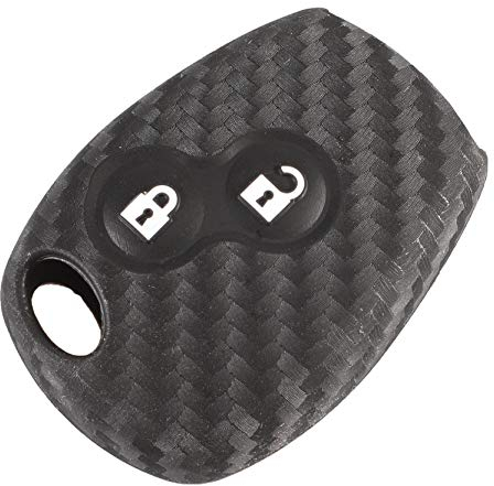 Schluesselhuelle kompatibel mit Renault 2 Tasten ,autoschluessel huelle aus Karbonfaser Silikon,Schutzhülle für Autoschlüssel kompatibel mit Renault Dacia Modus Laguna Megane Clio 3 Twingo Kangoo
