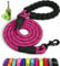 Taglory Laisse Chien Corde, Laisse pour Chien en Nylon avec Poignée Rembourrée Douce et des Fils réfléchissants, 120cm x 1.2cm, Rose Vif
