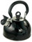 DWD ® Whistling Stainless Steel 2.5 Litre Travelling Kettle I Folding Handle I Flip & Pour Spout Cap I Camping Fishing Caravan Holiday Home I Retro Classic Lightweight (Metallic Black)