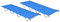 vidaXL 2X Campingbett Feldbett Campingliege Feldliege Klappbett Liege Gästebett Sonnenliege Gartenliege Strandliege 180x60x19cm Oxford-Gewebe Stahl Blau