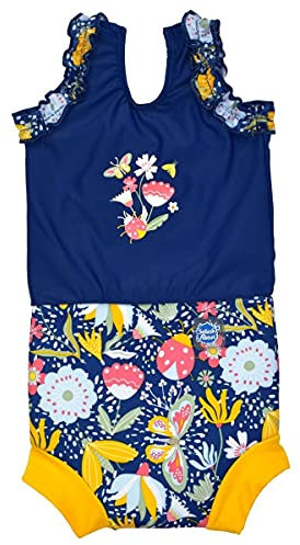 Splash About Happy Nappy Maillot de Bain Une pièce, Garden Delight, 2-3 ans