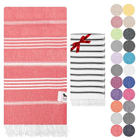 Beach towel - Turkish Beach Towels and Hand Towel. Ultrathin, Lightweight, Quick-Drying and Soft Cotton Beach Towels for Adults. Perfect for Beach, Pool, SPA, Gym, Yoga, Bathroom (94x180cm+40x100cm)