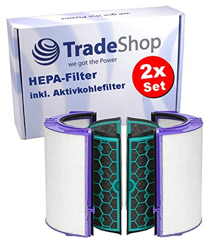 2x Trade-Shop HEPA Filter Ersatz + Aktivkohlefilter kompatibel mit Dyson Pure Cool TP04 TP05 HP04 HP05 DP04 DP05 Luftreiniger ersetzt 969048-03 969048-01