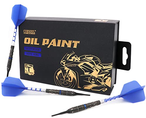 CUESOUL Suspension 22 g Soft Tip 90% Tungsten Dart Set mit Ölfarbe und vereinheitlichendem ROST T19 Flight