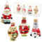 Lauschaer Christbaumschmuck - 4 teiliges Set - Weihnachtsmann, Schneemann, Nussknacker und Teddy -, mundgeblasen und handdekoriert, ca. 4 cm, mit goldenem Krönchen