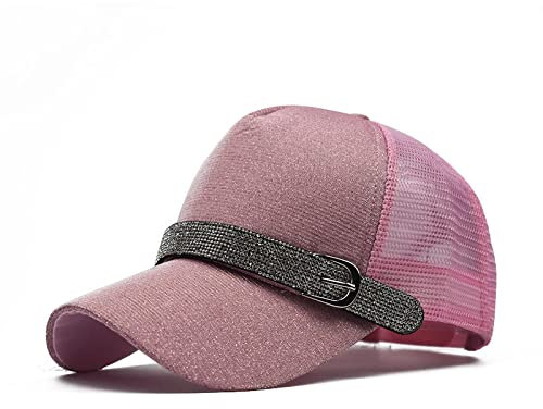 Baseball Cap Damen Basecap Kappe Herren Unisex Mütze Hut Baseballkappe Strass Für Hip Hop Caps Streetwear Lila Grün Gradient Hüte Mit Gürtel Verstellbar Pink