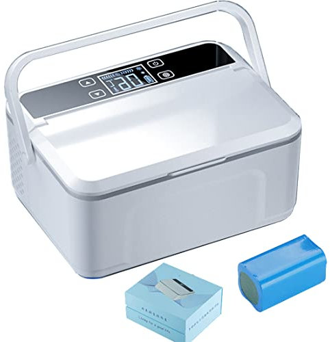 DPDZSW Frigorifero Portatile per Insulina, Frigorifero per Medicina, Custodia per Refrigeratore per Insulina Auto, Mini-frigo, Piccola frigo, per Auto/Viaggio/collirio,3*Battery