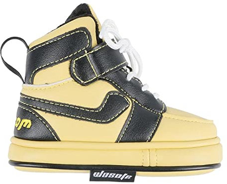 Amagogo Golf-Putter-Schlägerhaube, PU-Leder, Sneaker-Form, wasserdichte Schutzhülle, Golfschläger-Abdeckung für Damen und Herren, schwarz / gelb