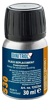 WOL Dinitrol 1202300 530 Windscreen Fitting Glue 30ml Black Glass Primer