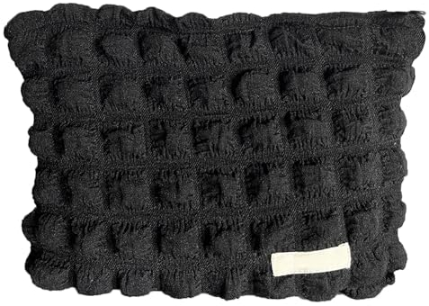 Kosmetiktasche Damen, Bubble Reise Kosmetiktasche mit Reißverschluss, Make up Tasche Kulturtasche Damen Waschtasche Makeup Organizer, Schwarz