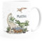 SpecialMe® Kindertasse Dino mit Namen personalisiert Dinosaurier T-Rex Tasse aus Keramik für Kinder Jungen Mädchen weiß standard