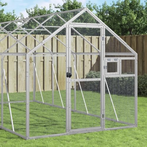 ShGaxin Voliere Silbern 1,79x10x1,85 m Aluminium, Vogelkäfig, Rattenkäfig, Wellensittich Käfig, Nagerkäfig, Papageienkäfig, Vogel Käfig, Hamsterkäfig - 3155800
