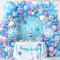 Frozen Geburtstagsdeko Mädchen Eiskönigin Party Deko mit Lametta Vorhang Blau Schneeflocken Folienballon Luftballon Ballon Girlande Lila Silber Banner Frozen Geburtstagsparty Deko Birthday
