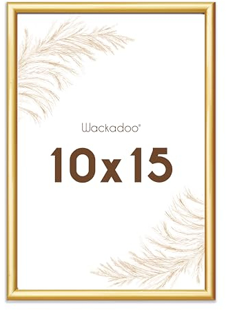 Wackadoo Bilderrahmen 10x15 Gold Fotowand Fotorahmen mit Glasscheibe Kunststoff Picture frame