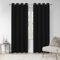 VEHEDE Black out Curtains 90 Inch Drop Pair, Eyelet Blackout Curtains for Living Room/Bedroom/Balcony, Thermal Insulated Room Darkening Curtain, W55 x L90 Inch, Black, 2 Panels