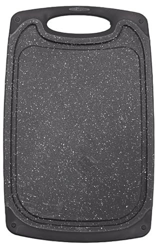 Tabla de cortar de paja de trigo, 12 x 7.8 pulgadas, 7 mm de grosor, material ecológico de grado alimenticio, tabla de cortar para cocina (negro)