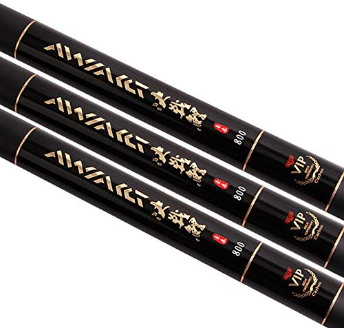 AYKANING Fishing Stipprute,Teleskop Angelrute 8m / 9m / 10m / 11m / 12m / 13m extra Lange Frischwasser-Feeder Rod Teleskop Angelrute Kohlefaser Angelrute Ersatzteile 4 Teile(9m and Tips Gifts)