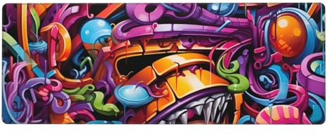 YYHWHJDE Großes Gaming-Mauspad, übergroßes Gummi, 80 x 30 cm, geeignet für Desktop, Laptop, PC, Graffiti, Hip-Hop-Druck