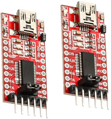 FTDI 232RL Mini USB auf TTL Adapter, QIQIAZI 3.3V 5V FTDI 232RL Adapter USB to TTL serielles Modul kompatibel mit Arduino (2 PCS)