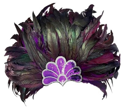 APLVFFZH Copricapo di piume Copricapo di Carnevale per feste a tema Cosplay, VIOLA