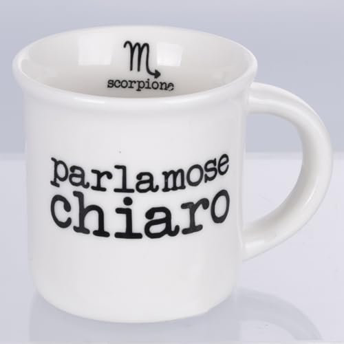 Villa d'Este Home Tivoli Tazzina caffè 90 ml in porcellana, scorpione, S.P.Q.eRe Zodiaco