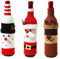 XIFUHUI 3Pcs Weihnachten Weinflasche Abdeckung handgemachte Weihnachten Pullover Weinflasche Tasche gestrickt Rentier Weihnachtsmann Abdeckung für Weihnachten Festival Dinner Party Tischdekorationen
