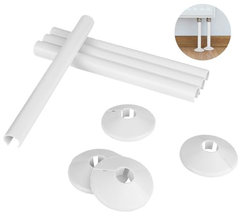 Heizungsrohr Verkleidung,Kunststoffschlauch Rohrverkleidung,Heizkörper Rohrisolierung,Universeller Innendurchmesser kleiner als 22mm,4 Stück 200mm(Länge) X 32mm(Außendurchmesser) 4 Stück Rosette