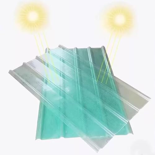Feuille de toiture en fibre de verre transparente pour balcon, voiture, revêtement mural et matériau de toiture de construction (1,2 mm, 13 pièces)