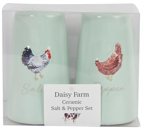 Sage Green Daisy Farm Salt and Pepper Shaker Set Farm Design Add a Subtle Touch of Whimsy to Your Dining Table Or Kitchen Decor -N3