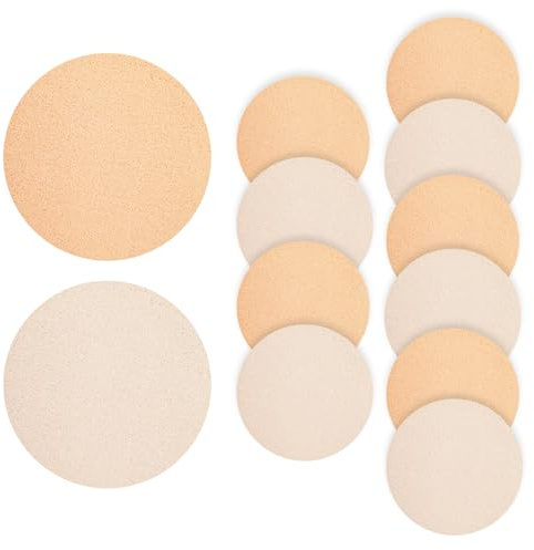 Lot de 14 éponges de maquillage ronds Double usage pour tous les types de peau humides et sèches