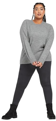 Yours Curve Soft Touch Knitted Jumper - Women's - Plus Size Curve Grey