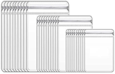 Remingtape 60pcs 3 Sizes Clear Jewelry Organizer Earring Ring Necklace Storage Bags Travel, Anti Tarnish Protect Jewelry